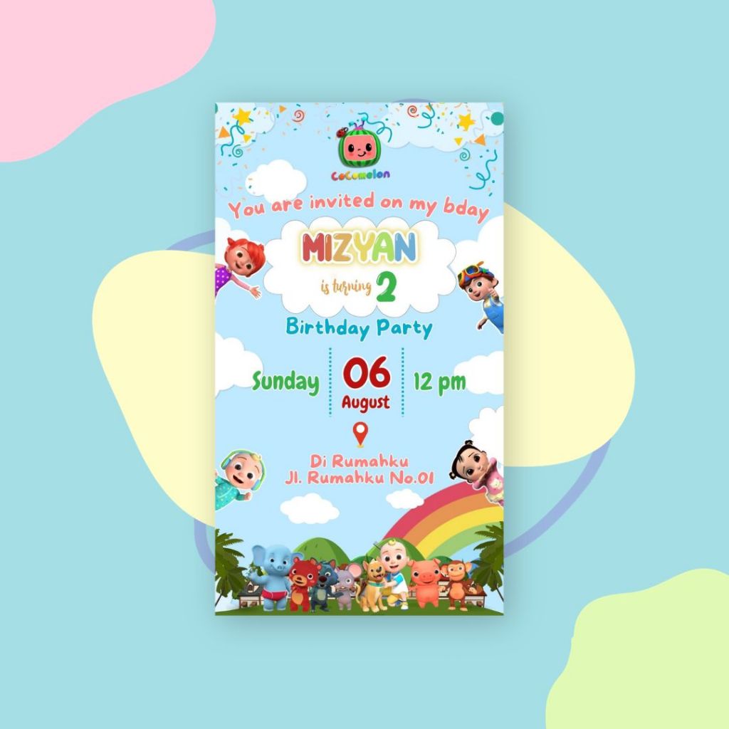 Jual Undangan Ulang Tahun Anak Cocomelon | Shopee Indonesia