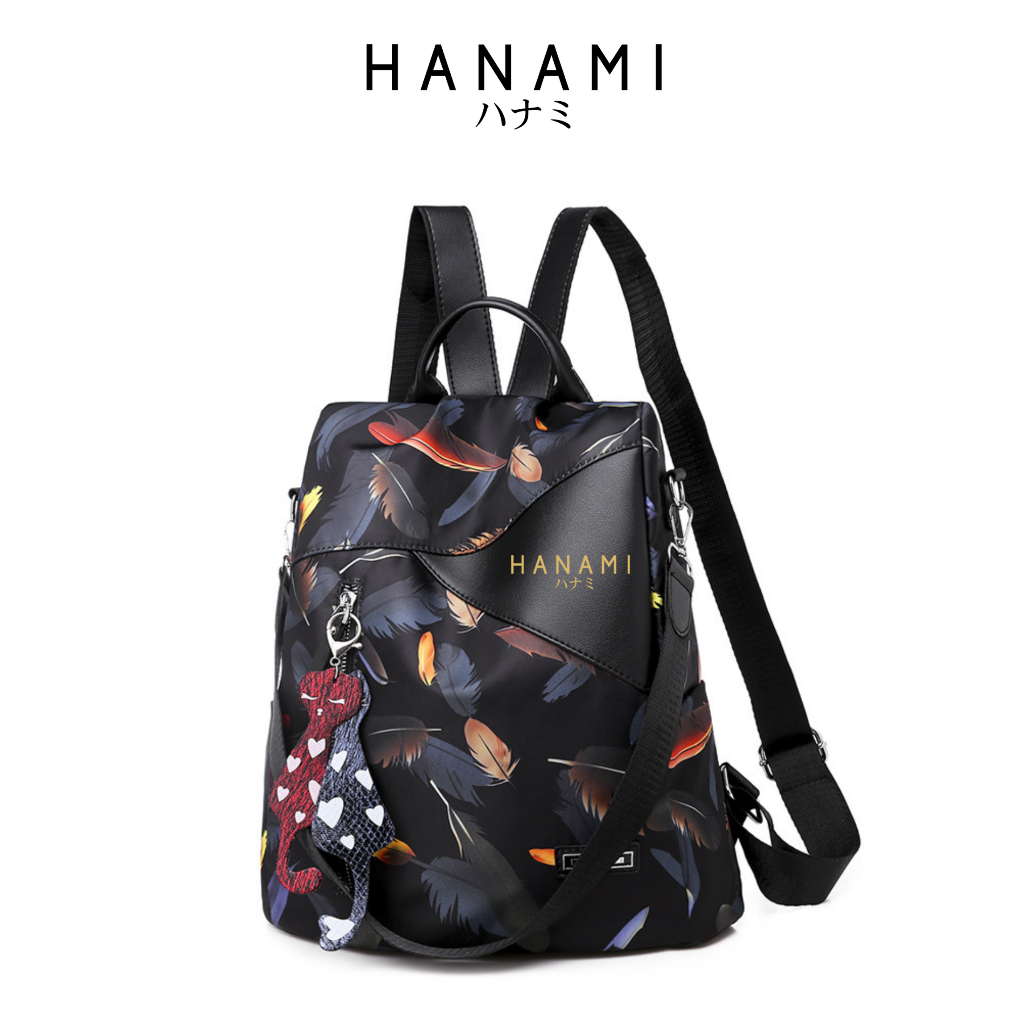 Jual HANAMI Tas Ransel Wanita Backpack Korea Sekolah Hitam Arama Kerja ...