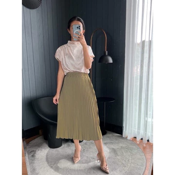 Rok Plisket Midi Rok 7 8 Plisket Premium Pleated Skirt Rok Plisket Tanggung