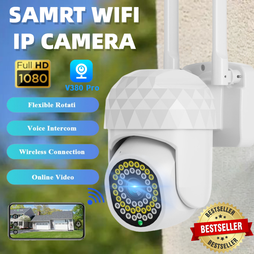 Jual RETAIL Outdoor CCTV Wifi V380 Pro Kamera HD 1080P WIFI PTZ Jarak ...