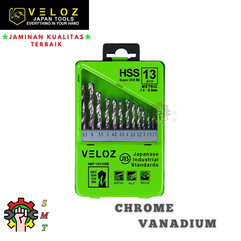 Jual VELOZ DRILL BIT SET ISI 13PCS || MATA BOR ISI 13PCS BY VELOZ ...