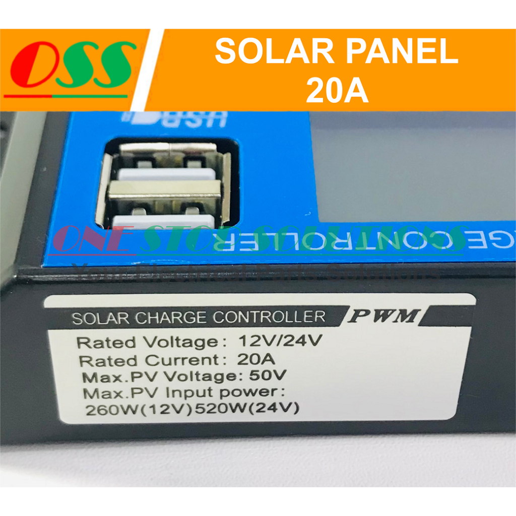 Jual SOLAR PANEL CHARGER CONTROLLER SCC PANEL SURYA 20A 12V 24V ...