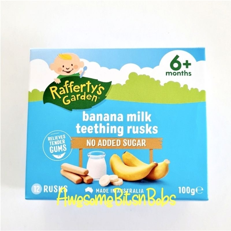 Jual Rafferty's Garden Banana Milk Teething Rusks 100g (12 rusks