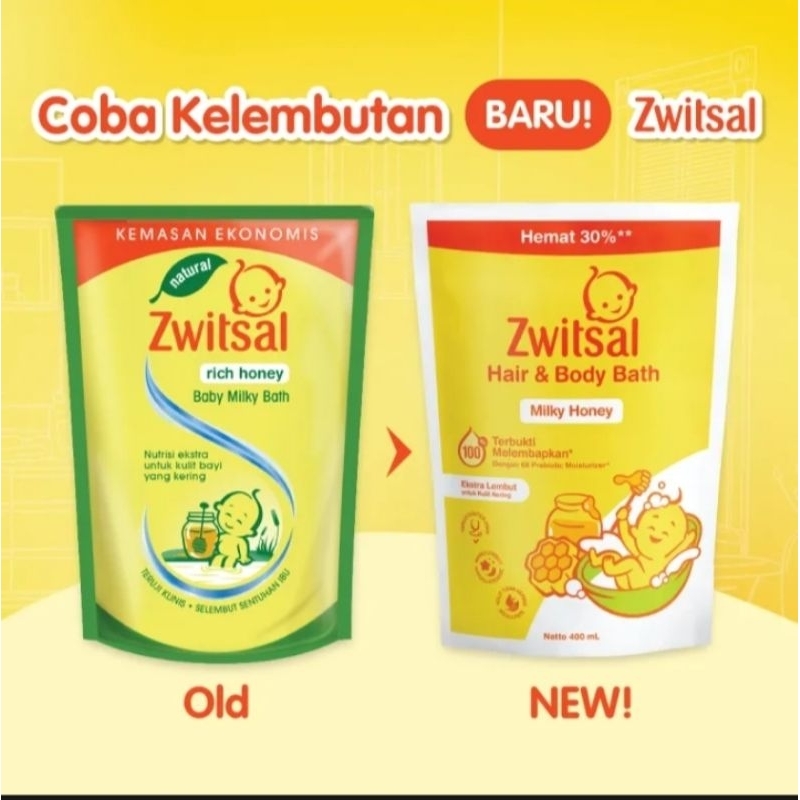 Jual Zwitsal Baby Hair & Body Bath Milky Rich Honey Natural Refill ...