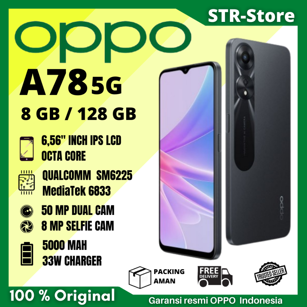 Jual OPPO A78 5G 8/128GB NFC GARANSI RESMI OPPO 8GB/128GB | Shopee ...