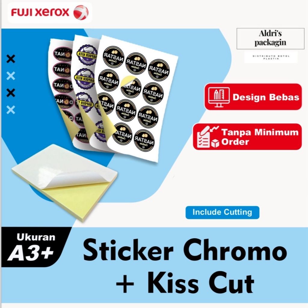 Jual Cetak Sticker A3 Chromo Bontak Vinyl Include Cutting Cetak