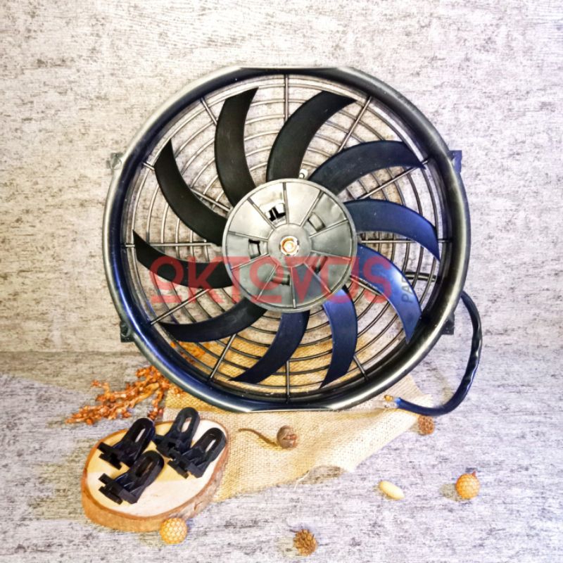 Jual EXTRA FAN KIPAS RADIATOR AC MOBIL 12V 80W 10INCH BAHAN PLASTIK ...