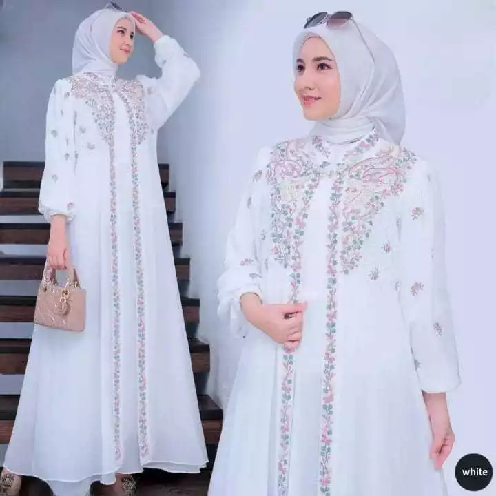 Desayu Gamis Crinkle Bordir Elegan Busui Friendly