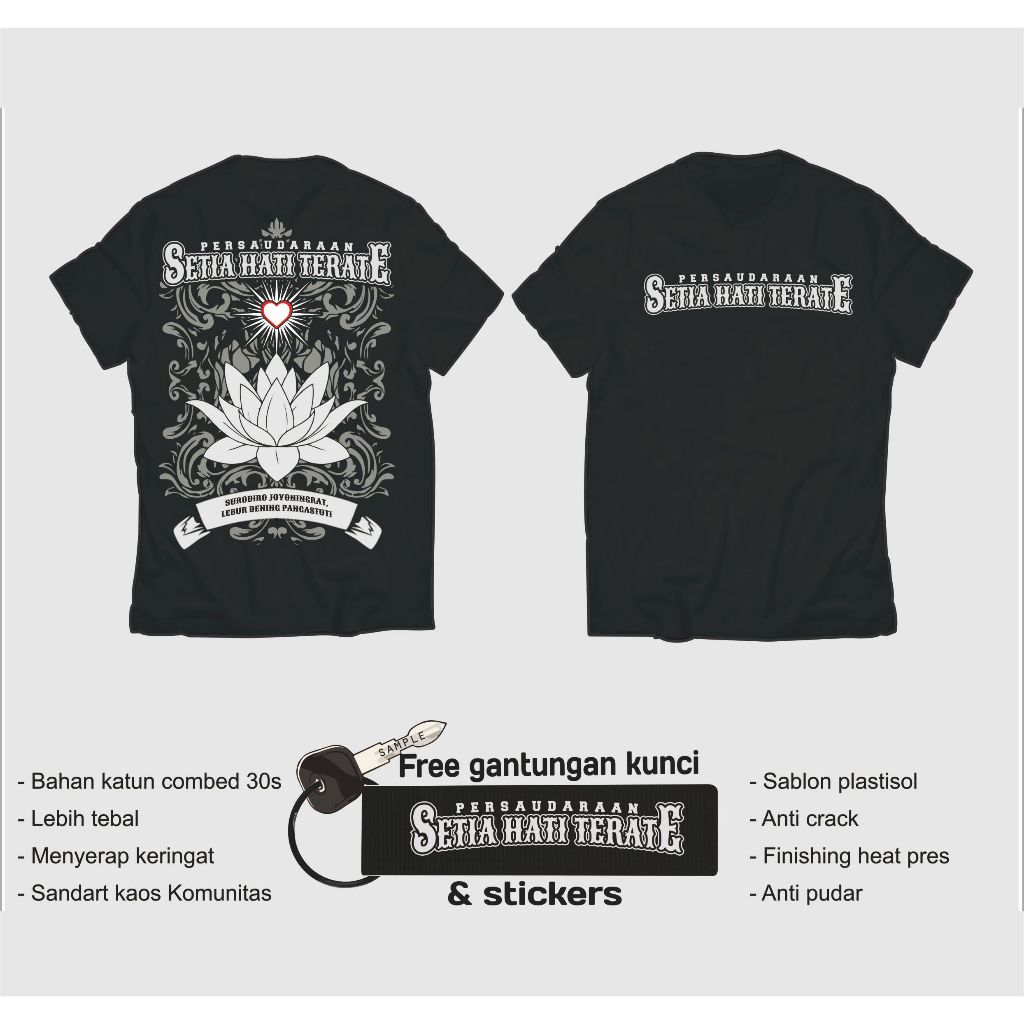 Jual PSHT Kaos PSHT TERATE Bunga TERATAI Persaudaraan setia hati Hati
