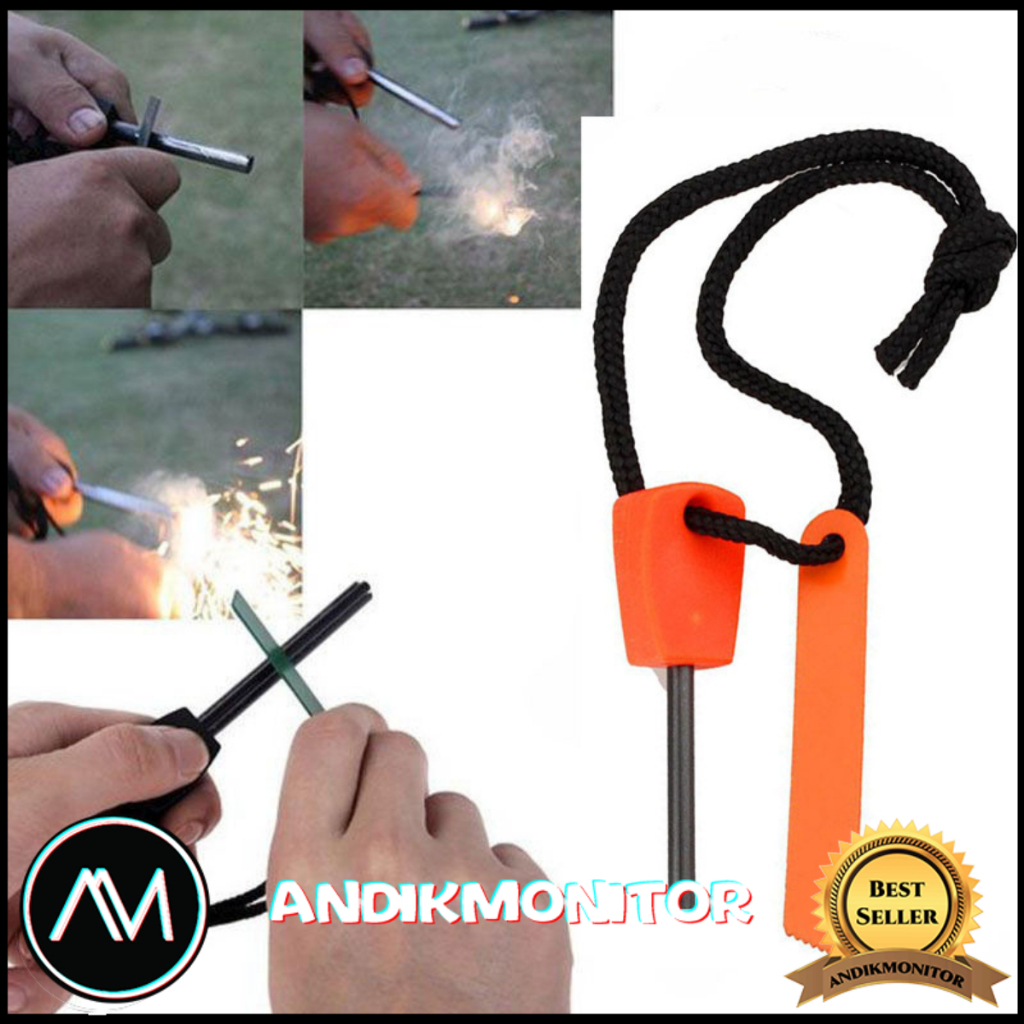 Jual Pemantik Api Outdoor Survival Magnesium Flint Stone Fire Starter