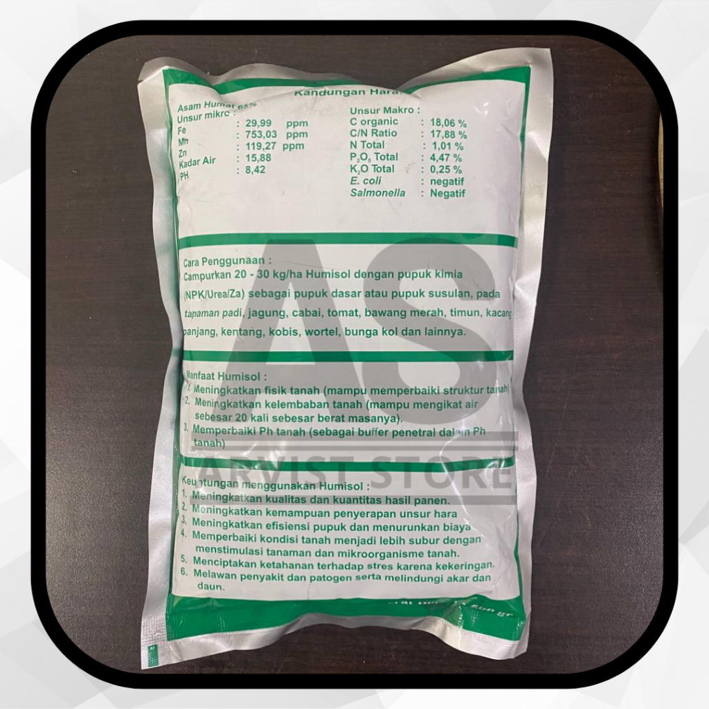 Jual HUMISOL Pupuk Organik dan Pembenah Tanah 500 Gram Asam Humat Humic ...