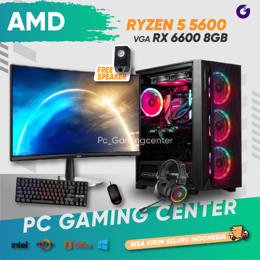 Rakit Pc Amd Ryzen 5500x Jual PC Rakitan Gaming Full Set AMD Ryzen