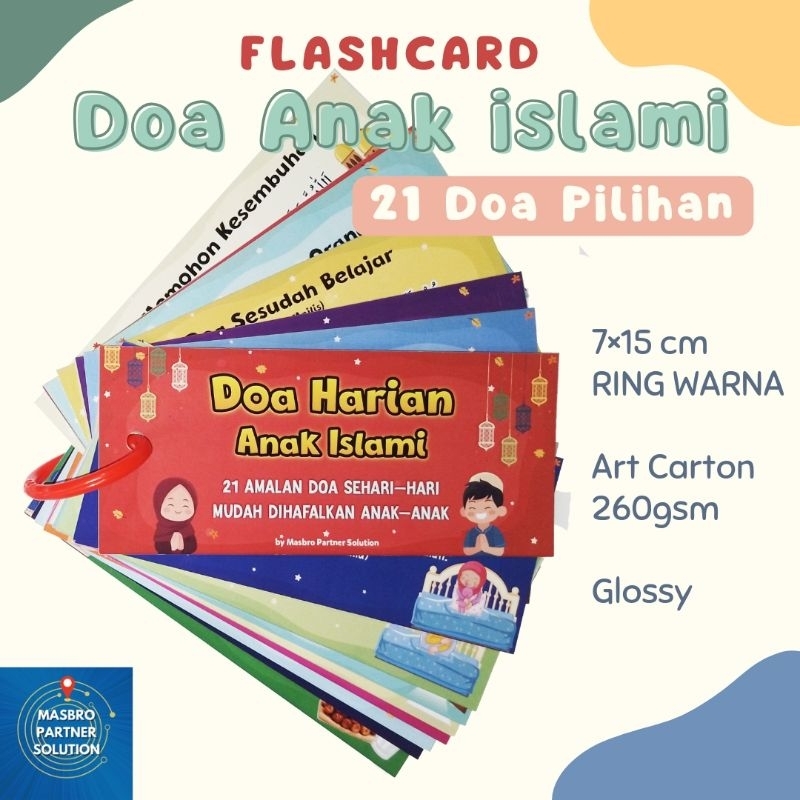 Jual Flashcard Kartu Doa Anak Islami dengan Ring | Shopee Indonesia