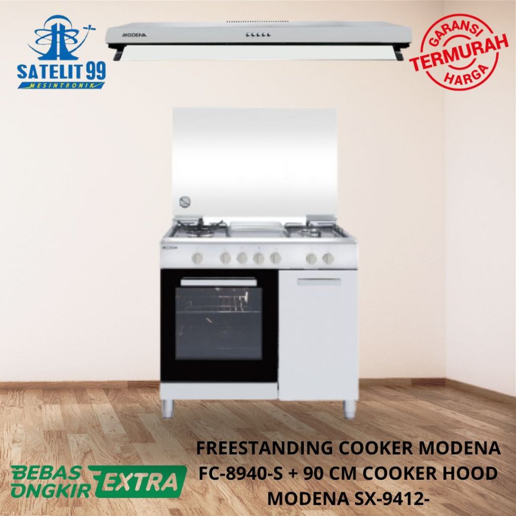 Jual FREESTANDING COOKER MODENA FC-8940S + 90CM COOKER HOOD MODENA SX ...