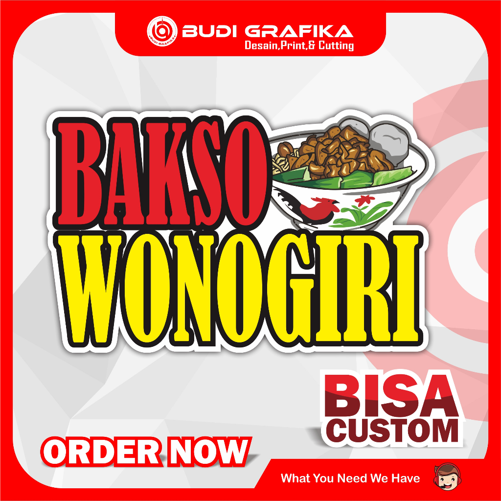 Jual Sticker Gerobak Sticker Nama Usaha Sticker Bakso Wonogiri | Shopee ...