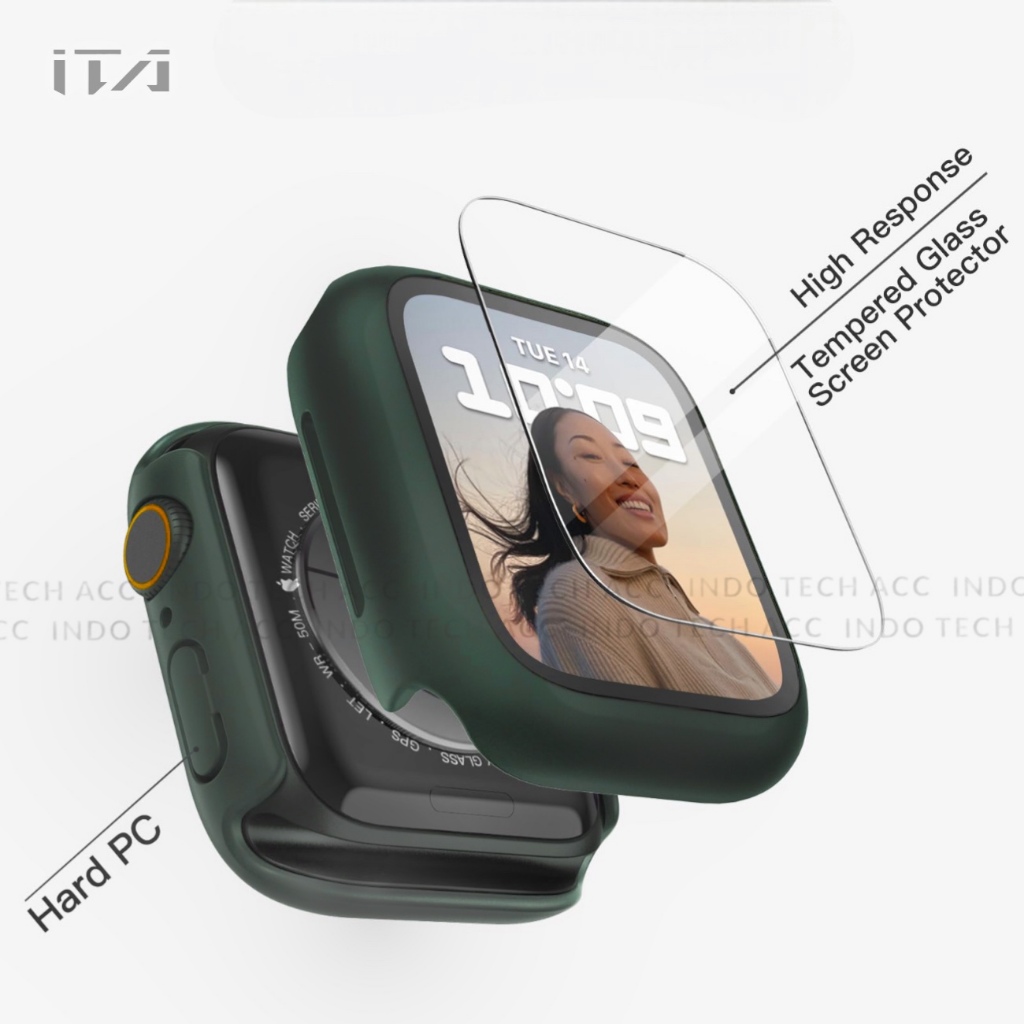 Hard Case Tempered Glass Apple Watch Series 10  SE1 SE2 ULTRA ULTRA Protective Case Case TG 49mm 46mm 45mm 