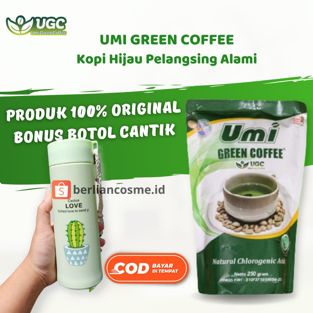 Jual PELANGSING HERBAL UMI GREEN COFFEE ORIGINAL KOPI HIJAU UGC ...