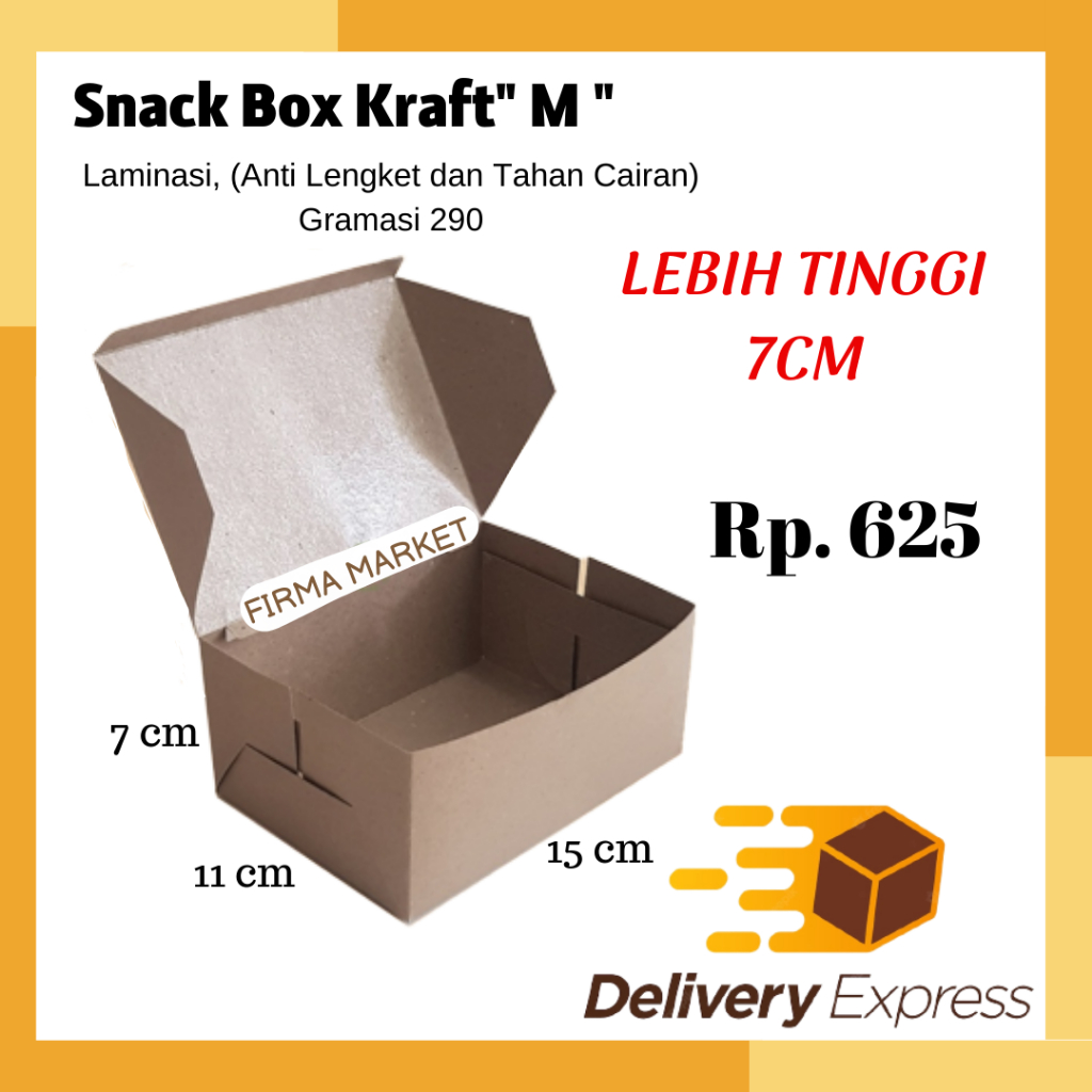 Jual CUCI GUDANG Paper Lunch Box Size S M L Snack box Kotak Makan ...