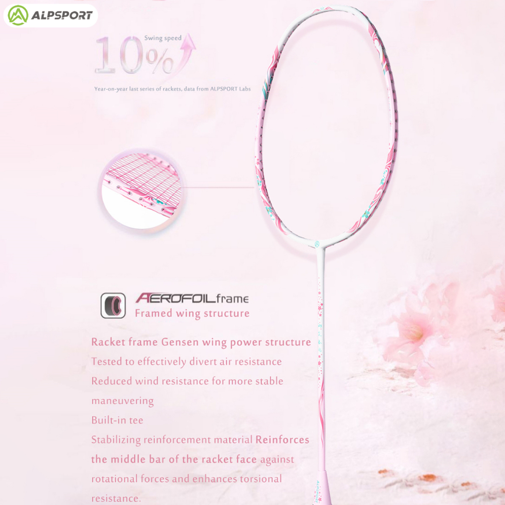 Jual ALPSPORT New Cherry Badminton Racket 100% Serat Karbon Penuh ...