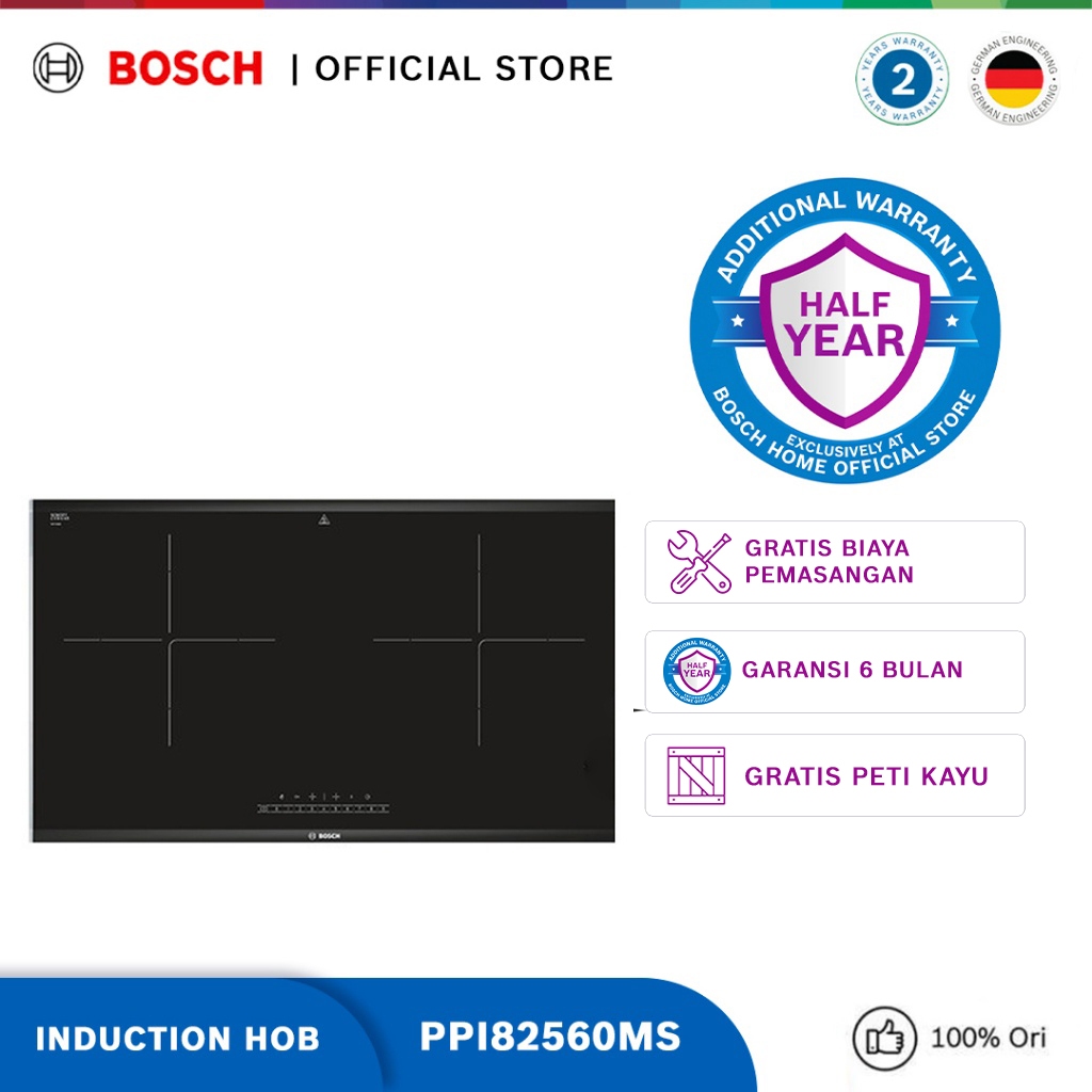 Jual Bosch PPI82560MS Induction Hob / Kompor Induksi Hitam Serie 8 78