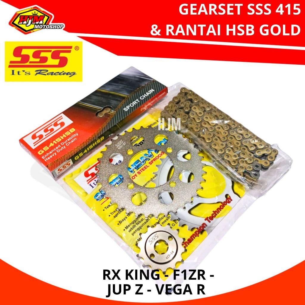 Jual GEARSET SSS 415 RX KING - JUPITER Z - FIZ R - VEGA R NEW & RANTAI ...