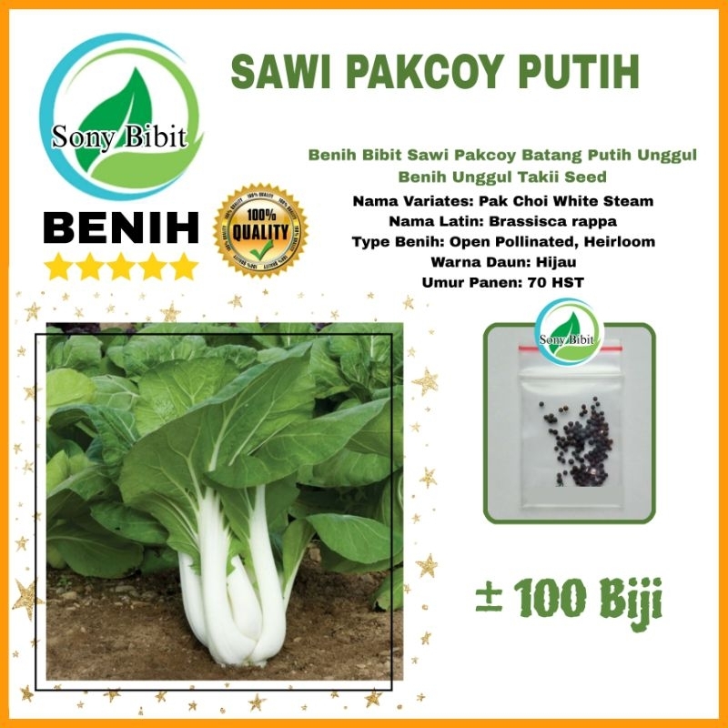 Jual 50 Biji Benih Pakcoy Putih Dakota Takii Seed Pakcoy Batang Putih