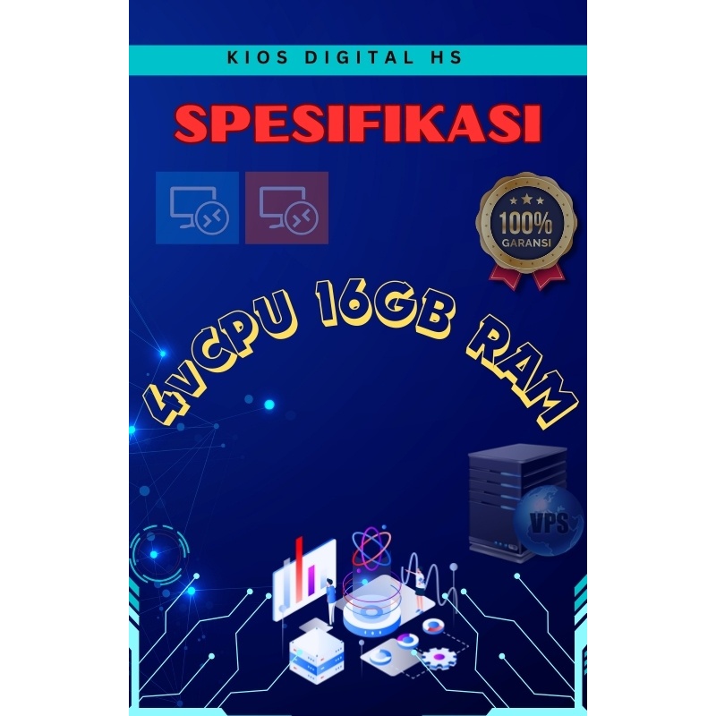Jual VPS/RDP SPESIFIKASI 4vCPU 16GB RAM Masa Aktif 30 Hari Full Garansi ...
