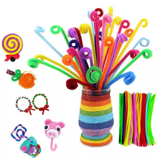 Jual RESTOCK!! 1 PACK (95-100 PCS) PIPE CLEANER SERI PASTEL / KAWAT BULU  KERAJINAN TANGAN SERI PASTEL