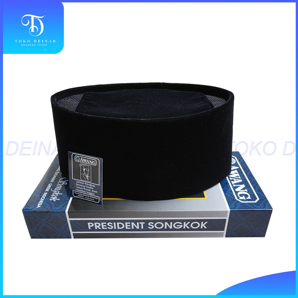 GROSIR (10 Pcs) Songkok Hitam AWANG AC Tinggi 7 8 9 10 11 Peci Sholat Bludru Ukuran Anak Laki Pria Dewasa Santri Pesantren Kopiah Haji Solat Pendek Full Beludru Polos Kopyah Shalat Motif Bordir Batik Nama NU Non Jumbo Kopeah Bulat Putih Susun Nasional Ori