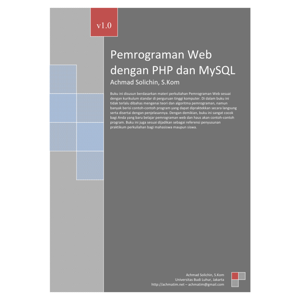 Jual Buku Pemrograman Web Dengan PHP Dan MySQL By Achmad Solichin ...