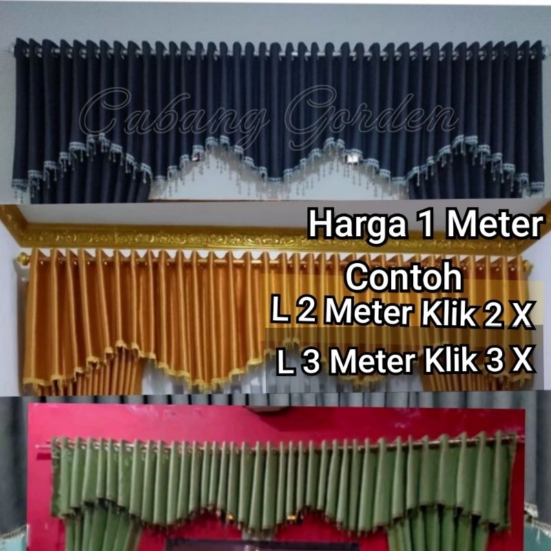 Gorden Poni Atas Pintu Poni Hordeng Blackout tebal import Model Ring