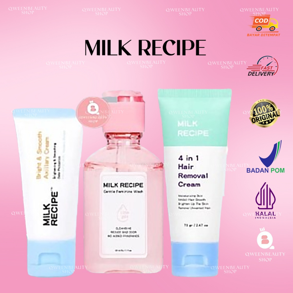 Jual MILK RECIPE 4 In 1 Hair Removal Cream | Bright & Smooth Axillary ...