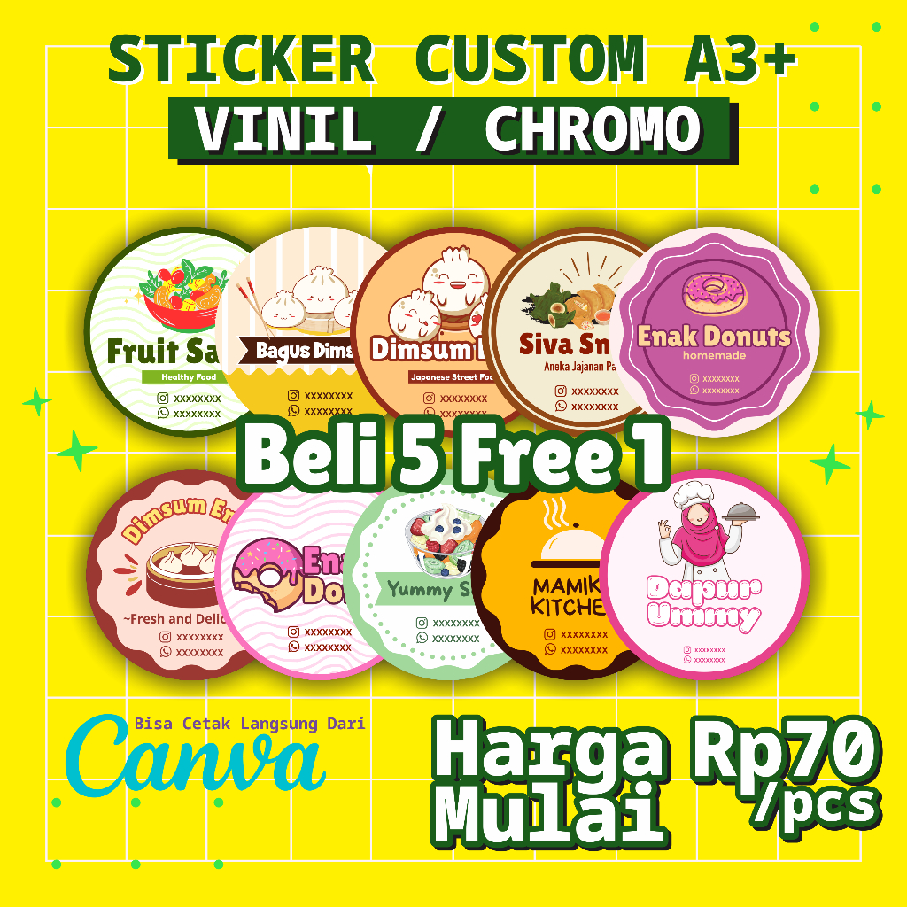 Jual Cetak Stiker Vinyl Cromo Cetak Stiker Label Kemasan Label