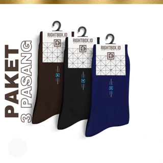 Rightbox, Paket 3 Pasang Kaos Kaki Kantor Rightbox, Motif Minimalis, Allsize Dewasa