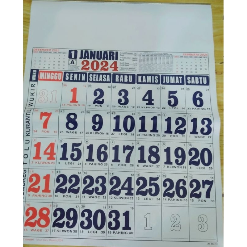 Jual Kalender Jumbo Tahun 2024 | Shopee Indonesia