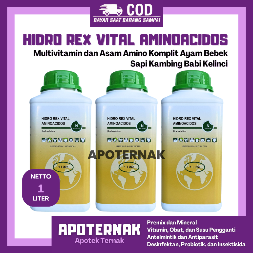 Jual HIDRO REX VITAL AMINOACIDOS 1 LITER - Multivitamin dan Asam Amino ...