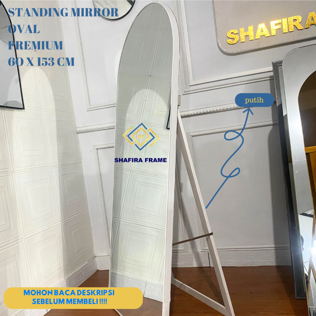 Jual OVAL STANDING MIRROR FULL BODY JUMBO 153 x 60 cm (WAJIB BACA ...