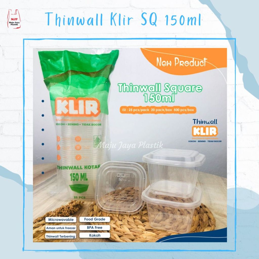 Jual (25PCS) Thinwall food container 150ml kotak SQ kotak Cup salad ...