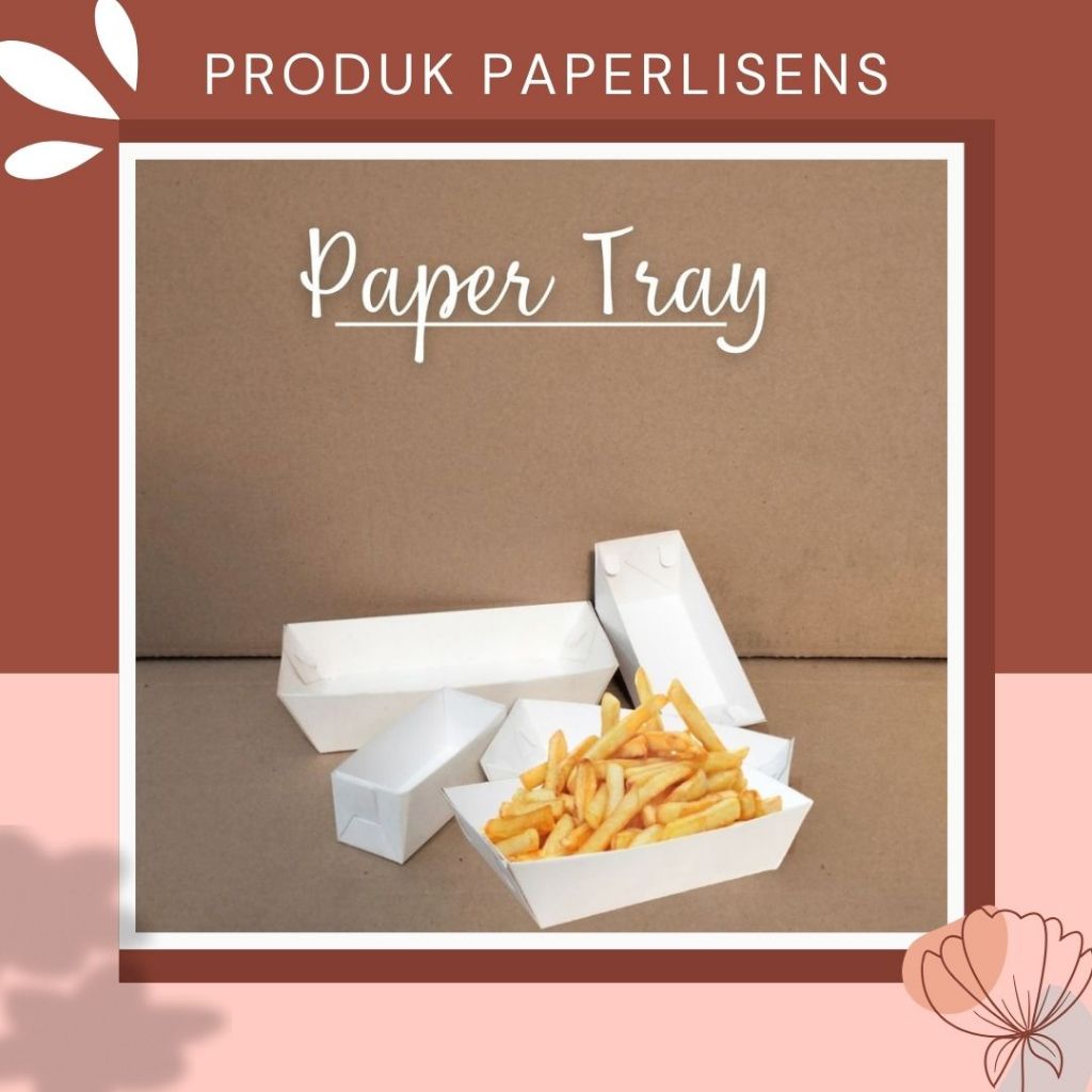 Jual (100pcs) Kotak Cup Kentang / Food Paper Tray / Kotak toast / Kotak ...