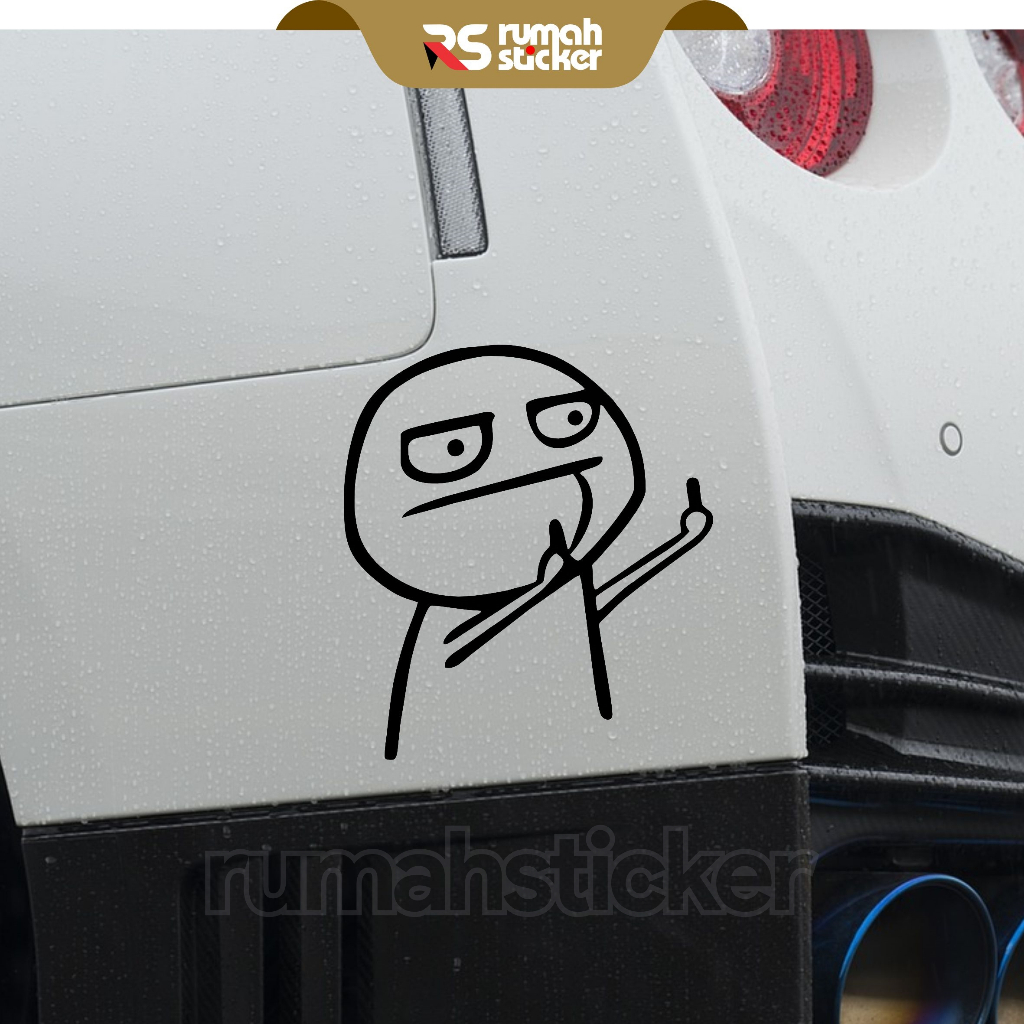 Jual STICKER STIKER CUTTING MIDDLE FINGER KARTUN LUCU MOBIL MOTOR ...