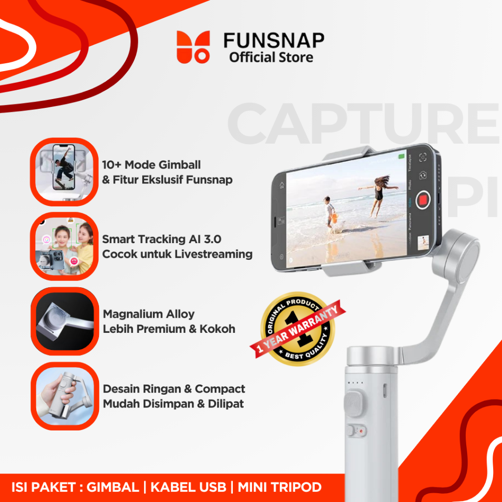 Jual Funsnap Capture Pi Premium Gimball Stabilizer Smart Tracking 4.0 ...