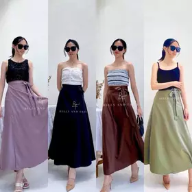 KANSHA Rok Lilit Satin Rok Kondangan A Line Flare Bawahan Kebaya B1084