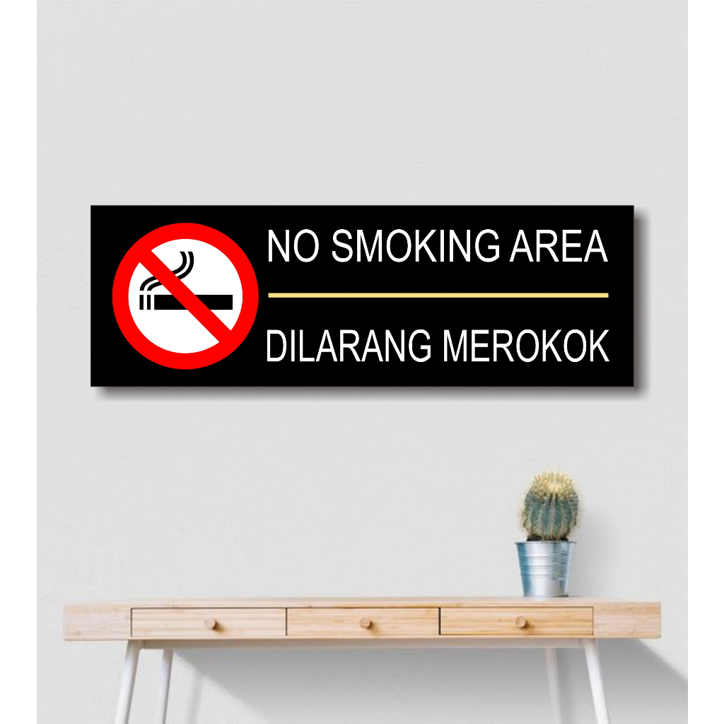 Jual Poster Papan No Smoking Dilarang Merokok Hiasan Dekorasi Pajangan Dinding Rumah Wall Decor