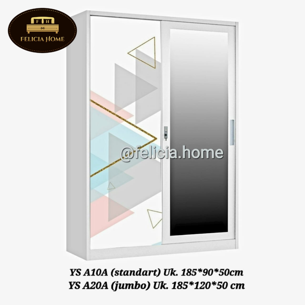 Jual Lemari Pakaian Besi Sliding 2 Pintu Ukuran Standart Dan Jumbo