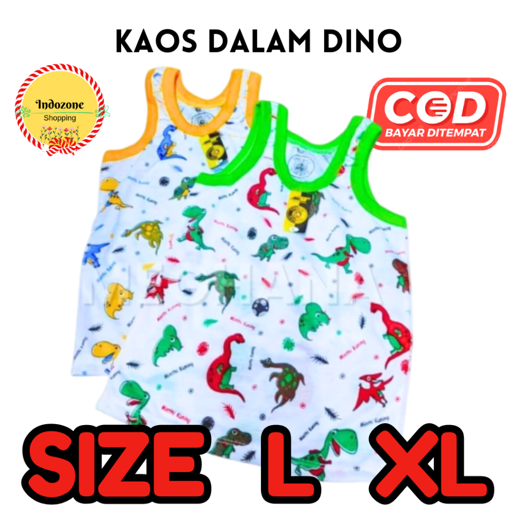 Little M Dino Print Kaos Anak Laki-laki