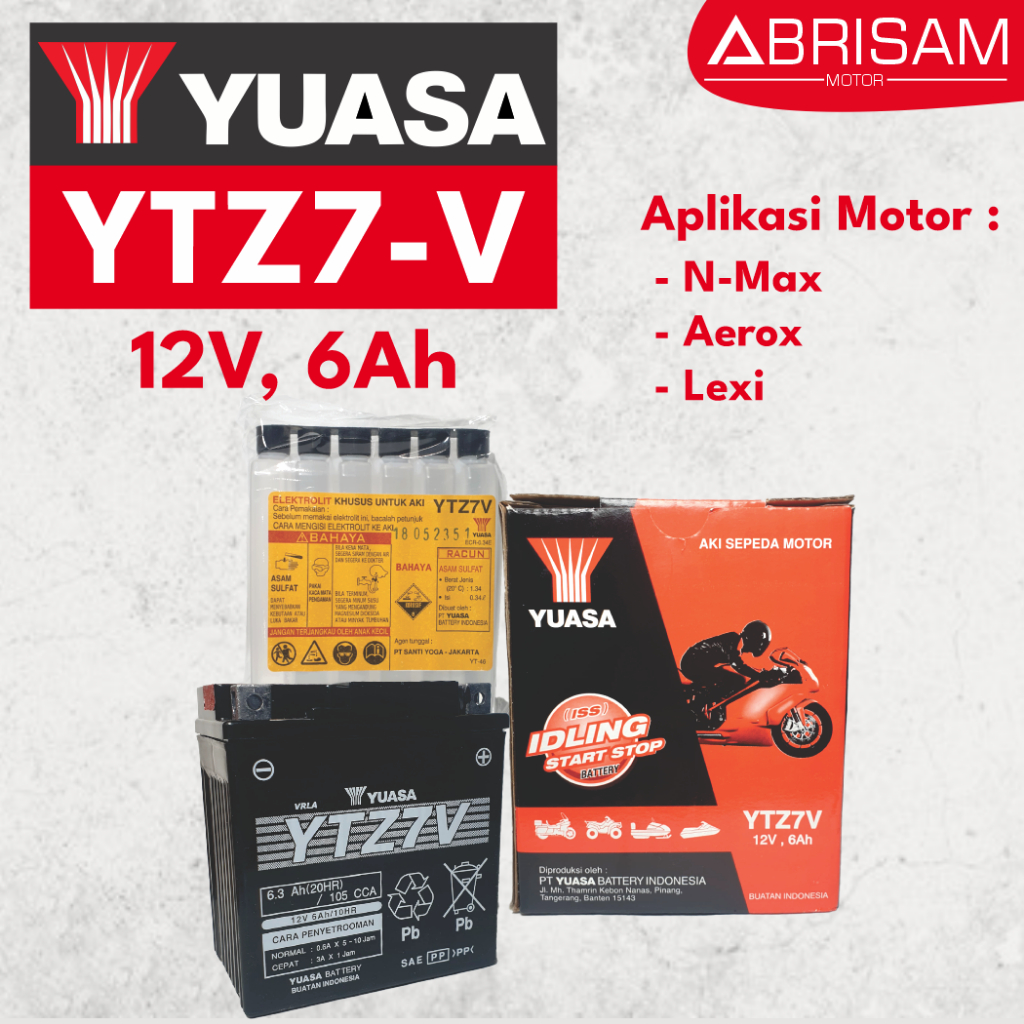 Jual AKI YUASA YTZ7-V dipakai untuk motor NMAX, AEROX, LEXI | Shopee