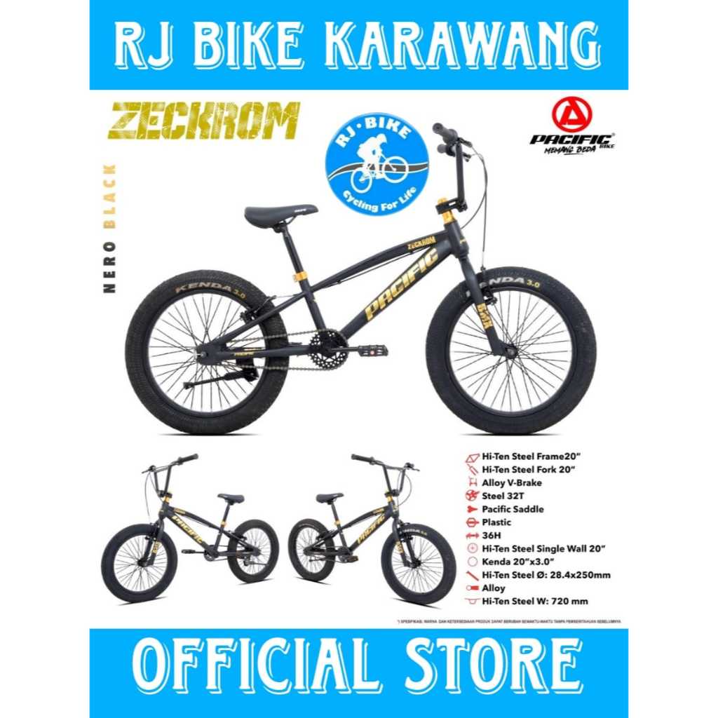 Jual SEPEDA BMX PACIFIC 20 INCH ZECKROM BAN BESAR 3.0 REM ROTOR DAN REM ...