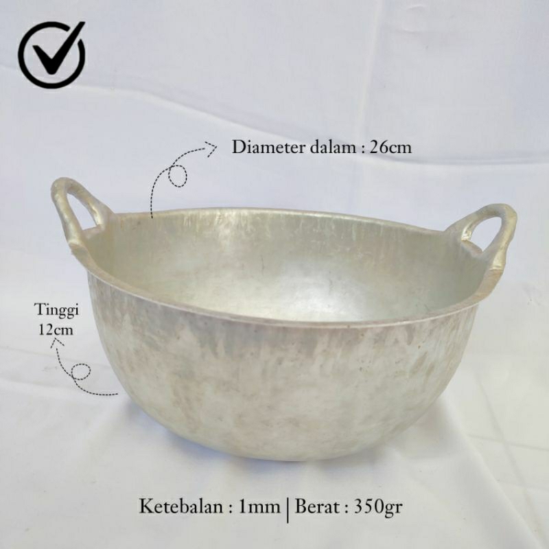 Jual Panci Tebal 2 mm Kuat Awet Aluminium Kuali Rebus Perebus Sayur ...
