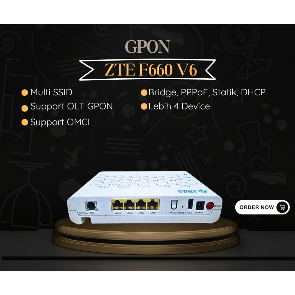 Jual MODEM GPON ZTE F660 V6 INCLUDE ADAPTOR - BERGARANSI | Shopee Indonesia