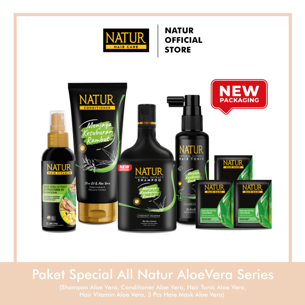 Jual Paket Special All Natur Aloe Vera Series (Shampoo, Hair Vitamin ...